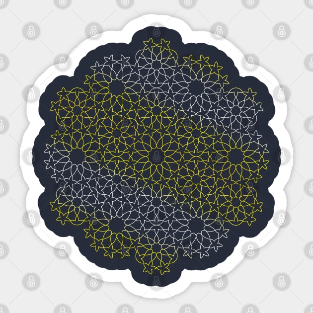 Moresque flower mandala seamless pattern Sticker by Blacklinesw9